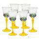 ADAGIO Ensemble de 6 authentiques verres à eau à pied peints à la main en verre de qualité supérieure.