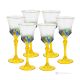 ADAGIO Ensemble de 6 authentiques verres à vin à pied peints à la main en verre de qualité supérieure.