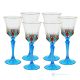 Ensemble de 6 authentiques verres à vin à pied peints à la main dans un verre de qualité supérieure.