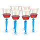 BRILLANTE Ensemble de 6 authentiques verres à vin à pied peints à la main en verre de qualité supérieure.