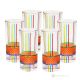 BRILLANTE Ensemble de 6 verres à boisson authentiques et modernes peints à la main en verre de qualité supérieure.