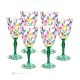 LAURUS Ensemble de 6 authentiques verres à vin à pied peints à la main en verre de qualité supérieure.
