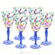 LAURUS Ensemble de 6 authentiques verres à vin à pied peints à la main en verre de qualité supérieure.