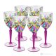 OASIS Ensemble de 6 authentiques verres à eau à pied peints à la main en verre de qualité supérieure.