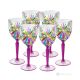 OASIS Ensemble de 6 authentiques verres à vin à pied peints à la main dans un verre de qualité supérieure.