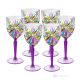 OASIS Ensemble de 6 authentiques verres à eau à pied peints à la main en verre de qualité supérieure.