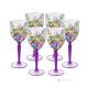OASIS Ensemble de 6 authentiques verres à vin à pied peints à la main dans un verre de qualité supérieure.