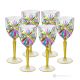 OASIS Ensemble de 6 verres à eau authentiques peints à la main en verre de qualité supérieure.