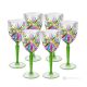OASIS Ensemble de 6 authentiques verres à vin à pied peints à la main dans un verre de qualité supérieure.
