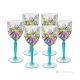 OASIS Ensemble de 6 authentiques verres à eau à pied peints à la main en verre de qualité supérieure.