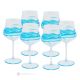 EGO Ensemble de 6 verres à pied authentiques peints à la main en verre de qualité supérieure.