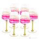 JULIETTE Ensemble de 6 verres à pied authentiques peints à la main en verre de qualité supérieure.