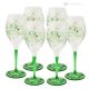 MONTECARLO Ensemble de 6 authentiques verres à eau à pied peints à la main en verre de qualité supérieure.