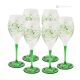 MONTECARLO Ensemble de 6 authentiques verres à vin à pied peints à la main en verre de qualité supérieure.