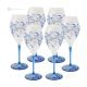 MONTECARLO Ensemble de 6 authentiques verres à vin à pied peints à la main en verre de qualité supérieure.