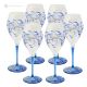 MONTECARLO Ensemble de 6 authentiques verres à eau à pied peints à la main en verre de qualité supérieure.