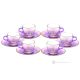 ARCOBALENO Ensemble de 6 tasses à expresso et soucoupes peintes à la main en verre de qualité supérieure.