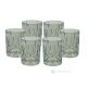 NOBLE Ensemble de 6 authentiques verres à eau modernes peints à la main en verre de qualité supérieure.