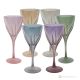 DEBBY Ensemble de 6 authentiques verres à eau à pied peints à la main en verre de qualité supérieure.