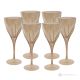 DEBBY Ensemble de 6 authentiques verres à eau à pied peints à la main en verre de qualité supérieure.