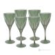 DEBBY Ensemble de 6 authentiques verres à eau à pied peints à la main en verre de qualité supérieure.