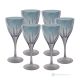 DEBBY Ensemble de 6 authentiques verres à eau à pied peints à la main en verre de qualité supérieure.