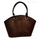 Sac à main femme cabas ELISABETH Shopper en véritable cuir artisanal marron vieilli
