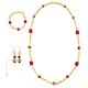 PARURE FUNNY ensemble de bijoux fantaisie artistique collier collier bracelet boucles d'oreilles perles de verre de Murano avec or 18 carats fait à la main authentique Made in Italy
