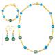 GOLD BAND PARURE ensemble de bijoux fantaisie artistique collier collier bracelet boucles d'oreilles perles en verre de Murano avec or 18 carats fait à la main authentique Made in Italy
