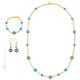 GOLD BAND PARURE ensemble de bijoux fantaisie artistique collier collier bracelet boucles d'oreilles perles de verre de Murano avec or 18 carats fait à la main authentique Made in Italy