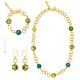 PARURE FIORATO ORO parure de bijoux artistiques collier collier bracelet boucles d'oreilles perles en verre de Murano avec or 18 carats fait à la main authentique Made in Italy