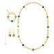 PARURE FIORATO ORO parure de bijoux artistiques collier collier bracelet boucles d'oreilles perles en verre de Murano avec or 18 carats fait à la main authentique Made in Italy