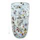 VASE ARLECCHINO authentique verre soufflé de Murano avec Murrine et feuille d'argent 925 fait main Made in Italy