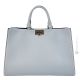 Sac bandoulière pour femme cabas CHICCA Shopper en véritable cuir gris fait main