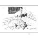 LES CHIENS GARDIENS Dessin au stylo sur toile moderne Made in Italy 
