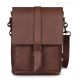 STEVEM Sac à bandoulière ou sac à main en cuir marron véritable fabriqué à la main pour homme