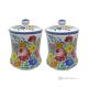FIORACCIO Set de 2 pots en authentique céramique artistique Castelli, réalisés et peints à la main.