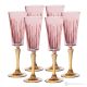 DOMINA Ensemble de 6 flûtes authentiques peintes à la main en verre de qualité supérieure.