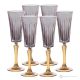DOMINA Ensemble de 6 flûtes authentiques peintes à la main en verre de qualité supérieure.