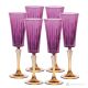 DOMINA Ensemble de 6 flûtes authentiques peintes à la main en verre de qualité supérieure.