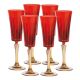 DOMINA Ensemble de 6 flûtes authentiques peintes à la main en verre de qualité supérieure.