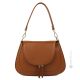 Sac porté main et bandoulière femme SOPHIA, cuir véritable artisanal, cognac