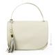 Sac main et bandoulière femme OLIVIA, cuir véritable blanc fabriqué à la main