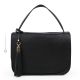 Sac main et bandoulière femme OLIVIA en véritable cuir noir fabriqué à la main