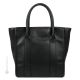 Sac bandoulière femme cabas ALICIA Shopper en véritable cuir noir fabriqué à la main
