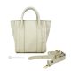 Mini sac à main et bandoulière femme ALICIA en cuir véritable blanc fabriqué à la main