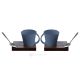 KRISTIAN 1 set 2 tasses avec porte-gobelet en bois et cuillère en porcelaine style moderne authentique fait main Made in Italy
