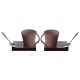 KRISTIAN 1 set 2 tasses avec porte-gobelet en bois et cuillère en porcelaine style moderne authentique fait main Made in Italy