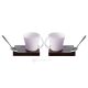 KRISTIAN 1 set 2 tasses avec porte-gobelet en bois et cuillère en porcelaine style moderne authentique fait main Made in Italy