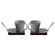 KRISTIAN 1 set 2 tasses avec porte-gobelet en bois et cuillère en porcelaine style moderne authentique fait main Made in Italy